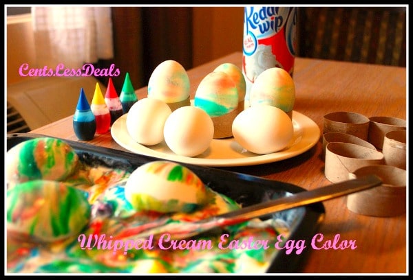 DIY Color your Easter eggs with whipped cream