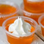 Creamsicle jello shots with whipped cream