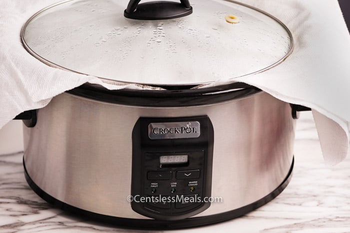 Crock-Pot with paper towel