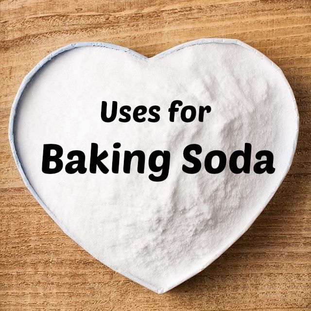 Baking soda in a heart shaped container with writing