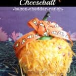 Trick-or-treat cheeseball with a title