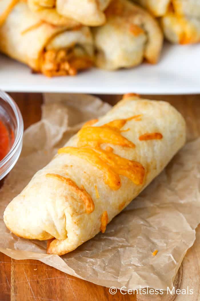 Taco pockets on parchment