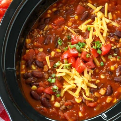 Easy Taco Chili recipe! {Delicious CrockPot Dinner!} The Shortcut Kitchen