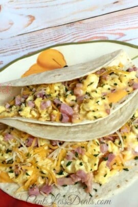 Two Easy Breakfast Tacos on a plate