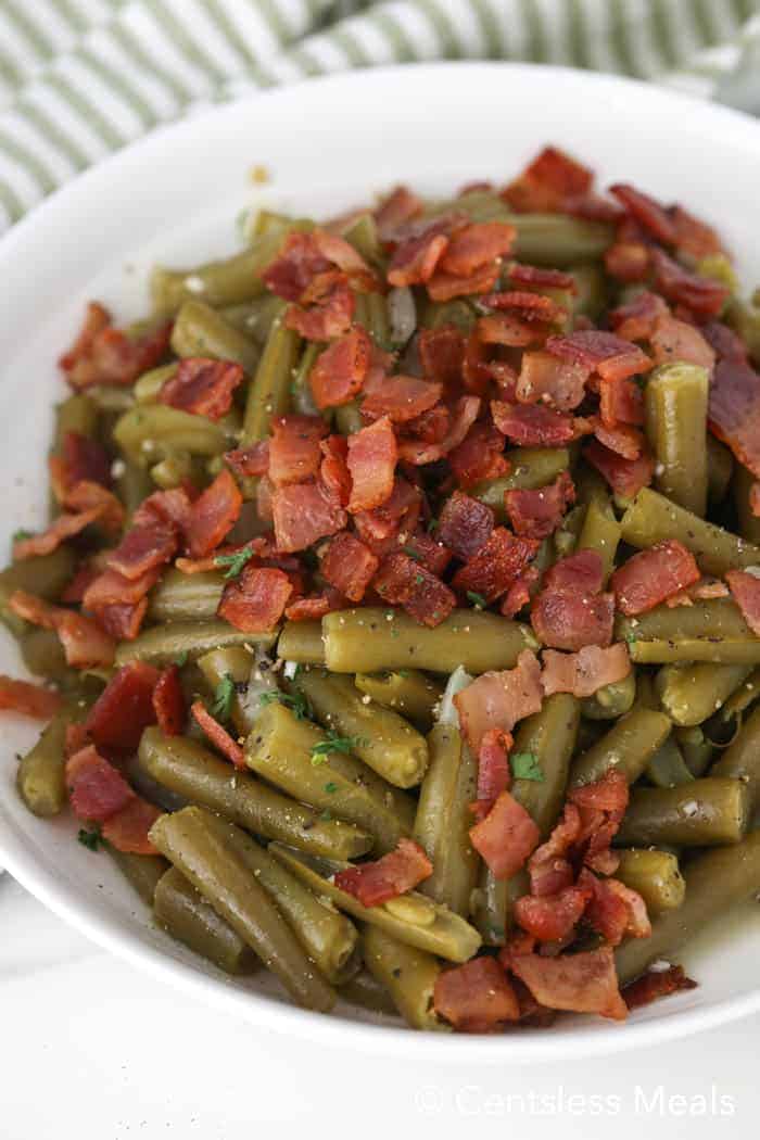 Crock Pot Green Beans with Bacon - Just 4 Ingredients!