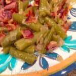 Texas Roadhouse Green Beans on a decorative plate