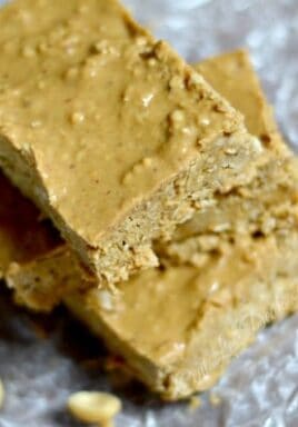 Peter Pan peanut butter squares on parchment