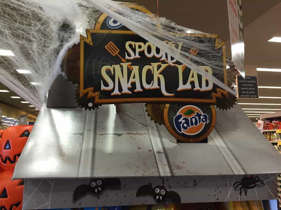 Spooky decorating at the grocery store