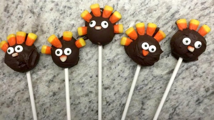 Thanksgiving Turkey Pops! OREO Cookie Balls recipe - The Shortcut Kitchen