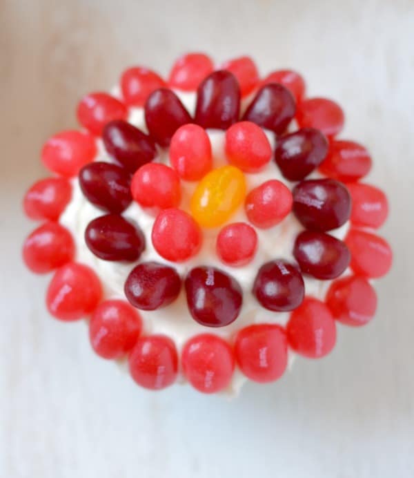 Jelly Bean flower cupcake