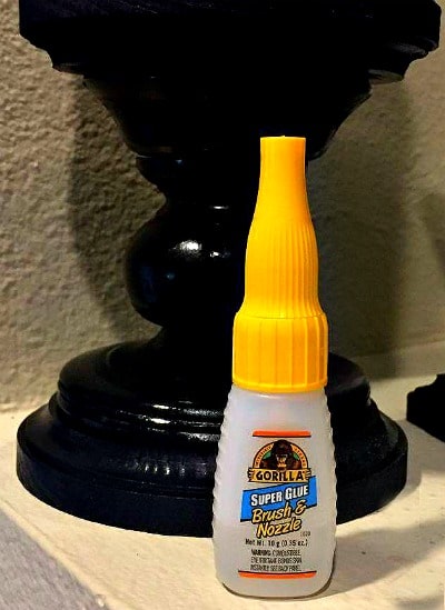 gorilla super glue for DIY mantle decor