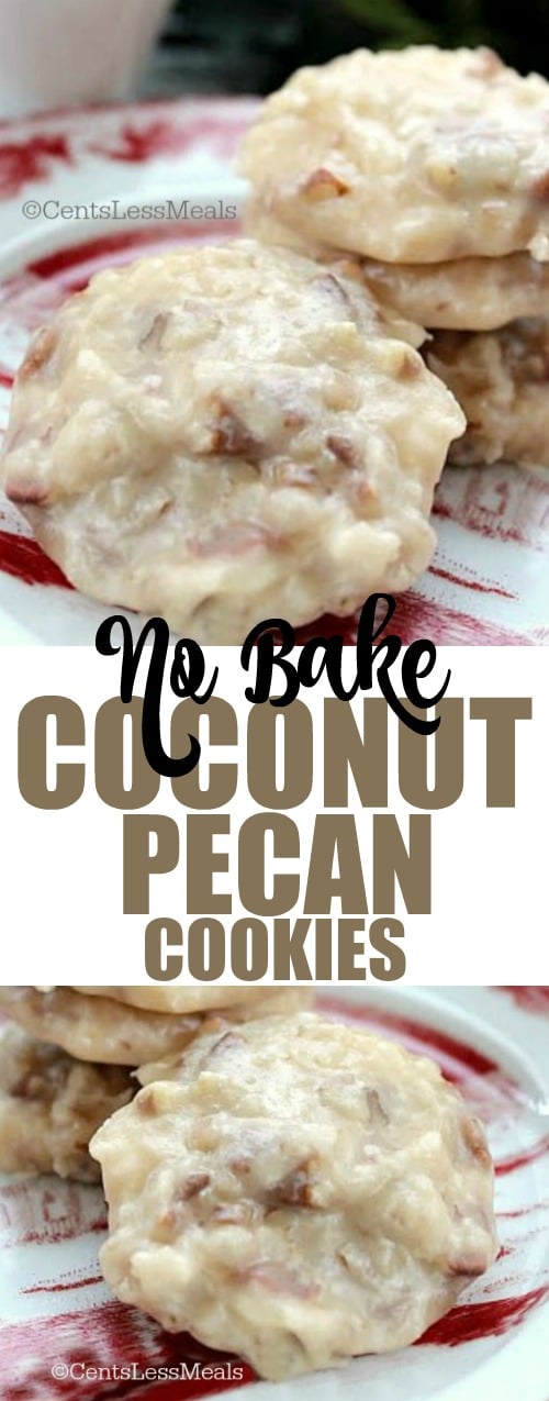 No Bake Coconut Pecan Cookies recipe CentsLess Meals
