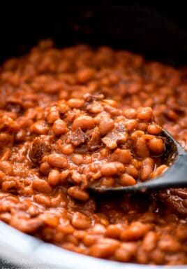 Crock pot baked beans are a great side dish