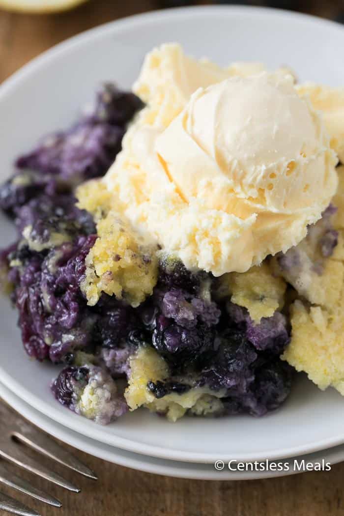 Lemon Blueberry Dump Cake - CentsLess Meals