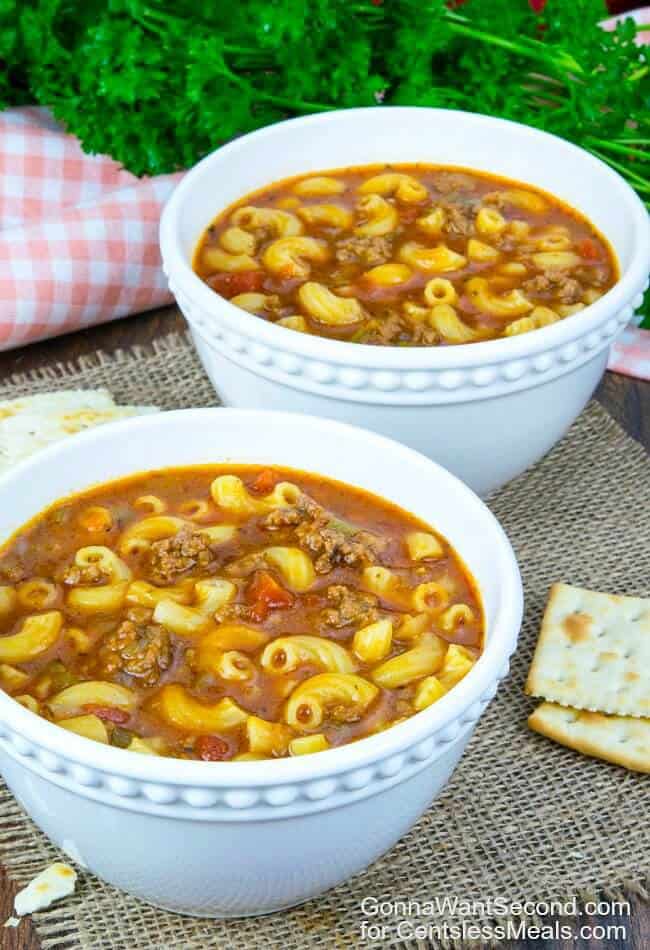 Beef and Tomato Macaroni Soup - The Shortcut Kitchen