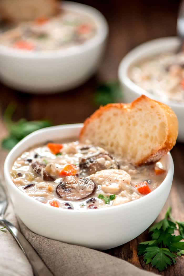 Creamy Chicken Wild Rice Soup {Slow Cooker} Recipe