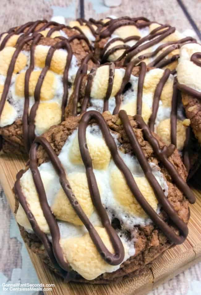 Mississippi Mud Cookies drizzled with chocolate