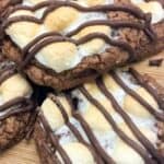 Mississippi Mud Cookies on a wooden board