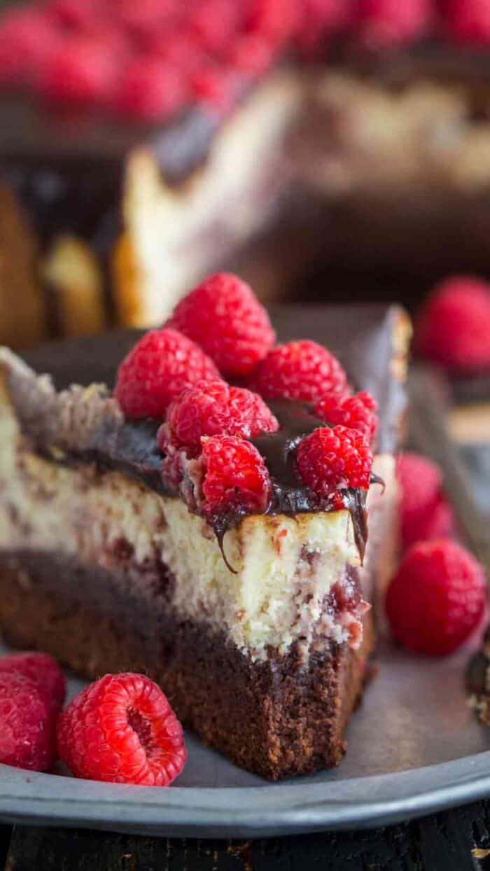 Brownie Bottom Raspberry Cheesecake The Shortcut Kitchen