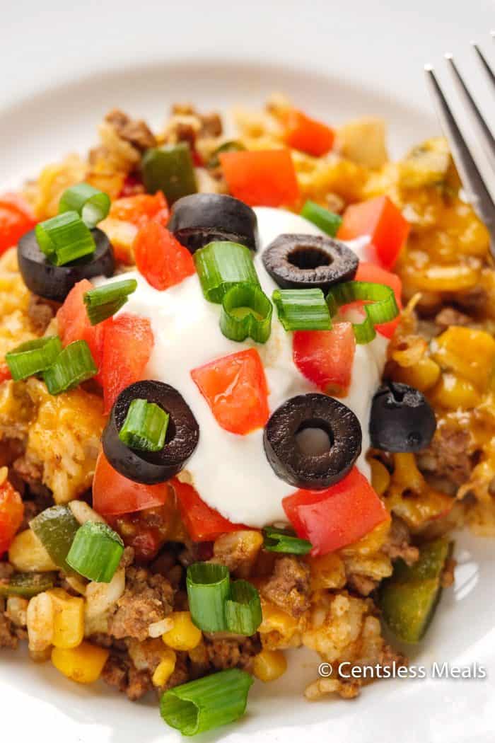 Taco Casserole on a plate