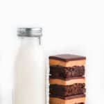 Buckeye brownies with a jar of milk