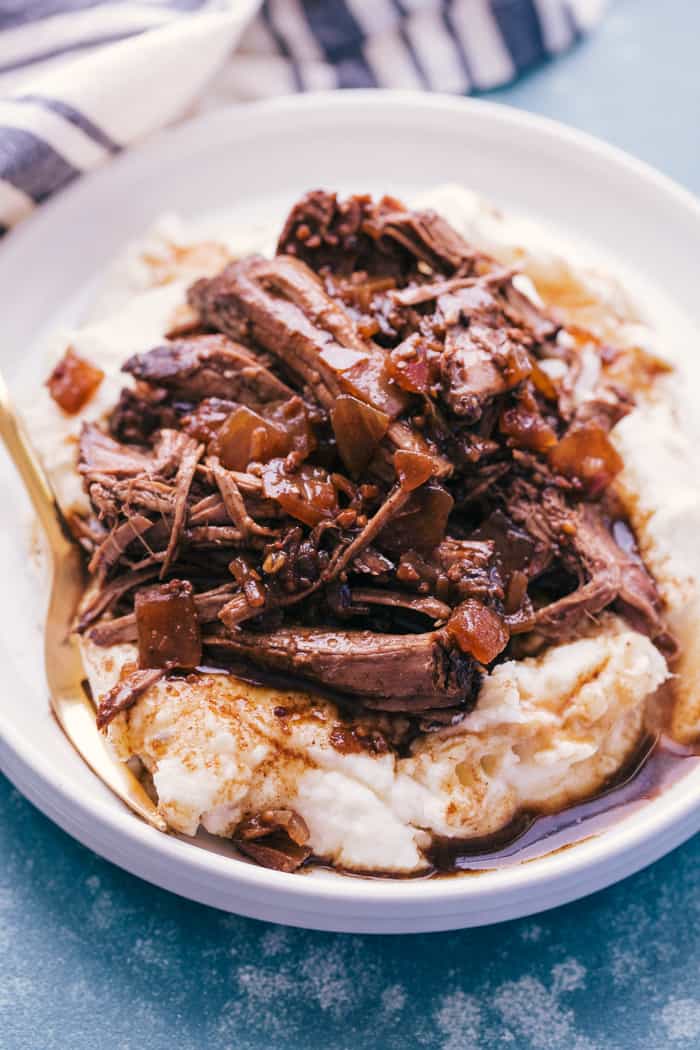 Slow Cooker Pot Roast with Blue Cheese Gravy - The Magical Slow Cooker
