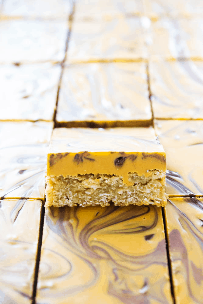 Squares of butterscotch bars