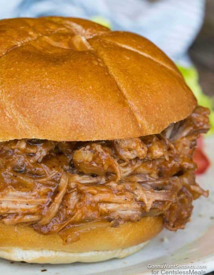 Close up of Crockpot Pulled Pork