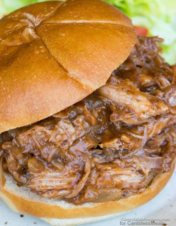 Close up of Crockpot Pulled Pork