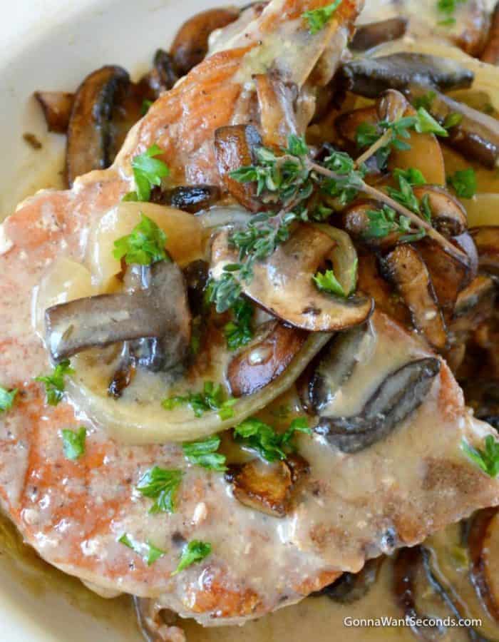 Close up of Crockpot Pork Chops