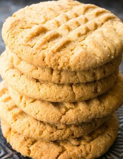 Stack of peanut butter cookies