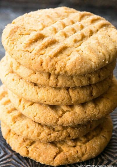 Stack of peanut butter cookies
