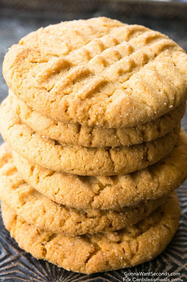 Stack of peanut butter cookies