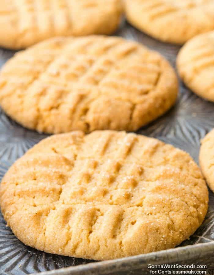 Peanut Butter cookies on a baking sheet