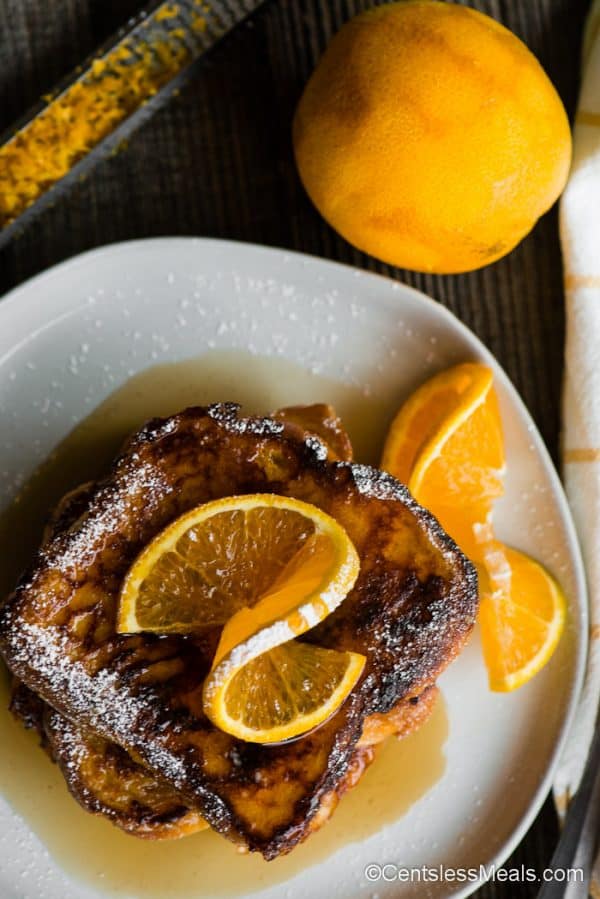 plate of orange flavored french toast