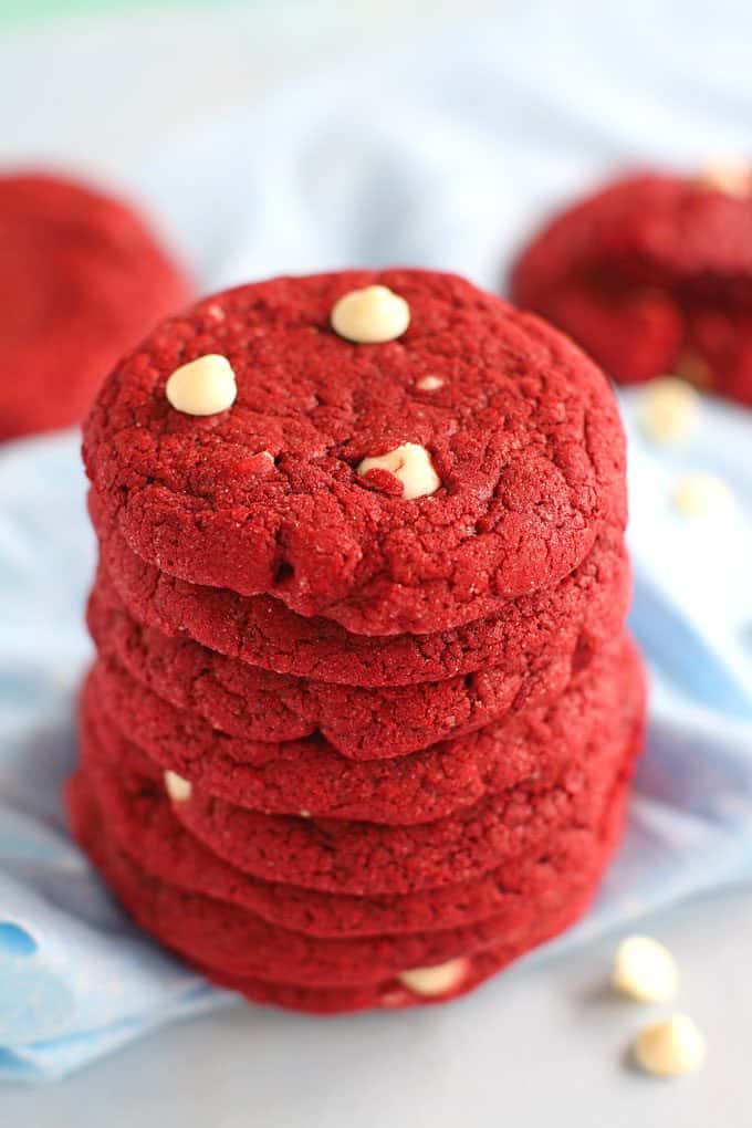 Cake mix cookies with white chocolate chips