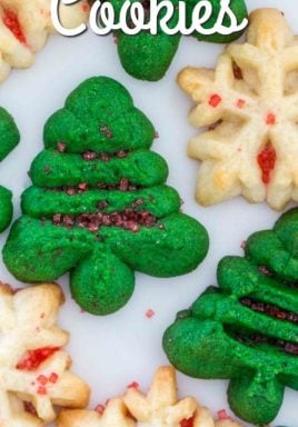 Spritz cookies with a title
