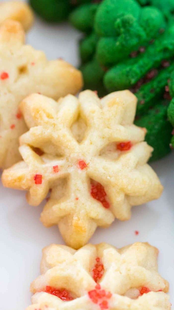 Spritz cookies with sprinkles