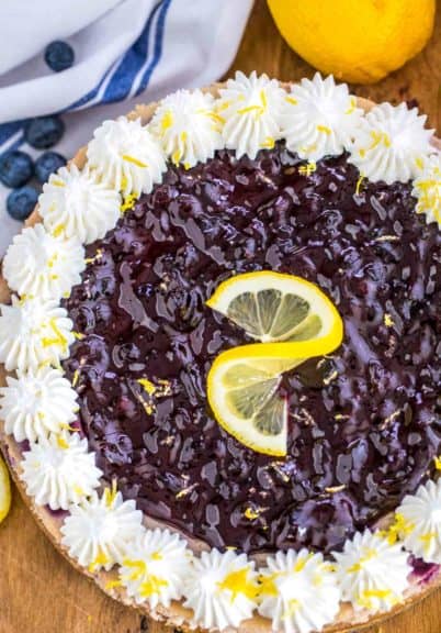 Blueberry Cheesecake garnish with lemon zest