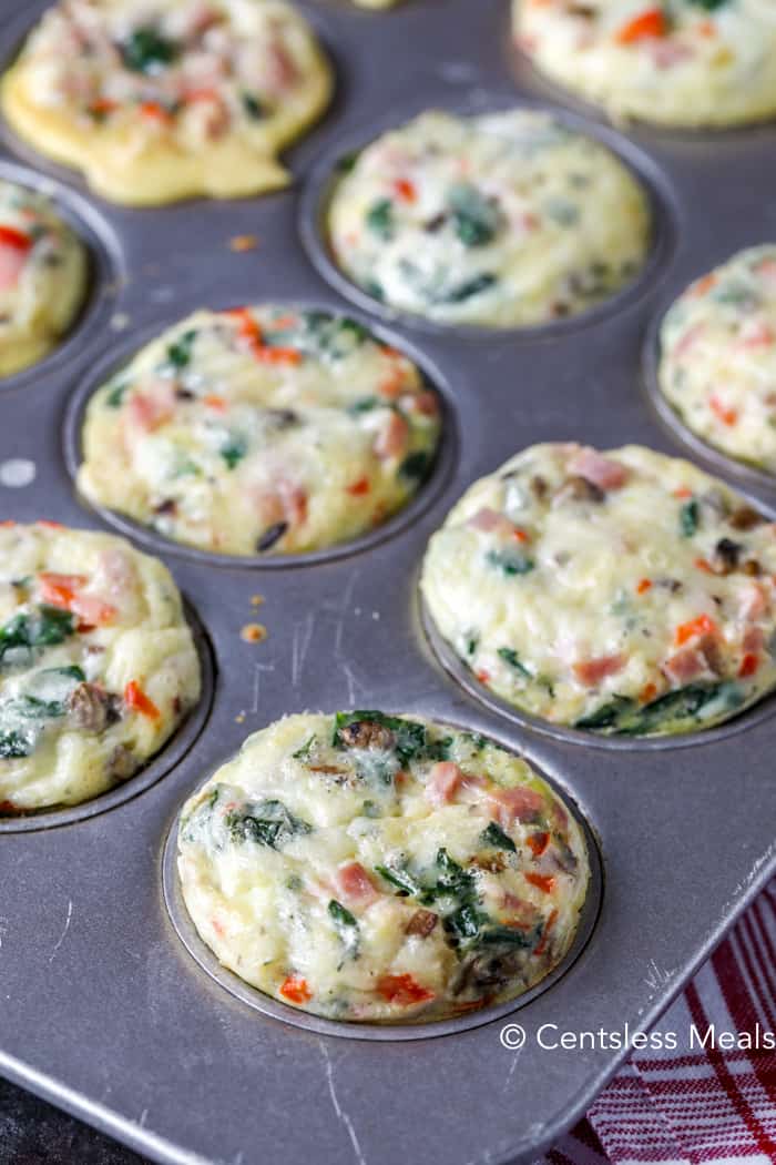 Egg muffins in a muffin tin