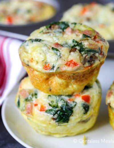 Egg muffins on a white plate