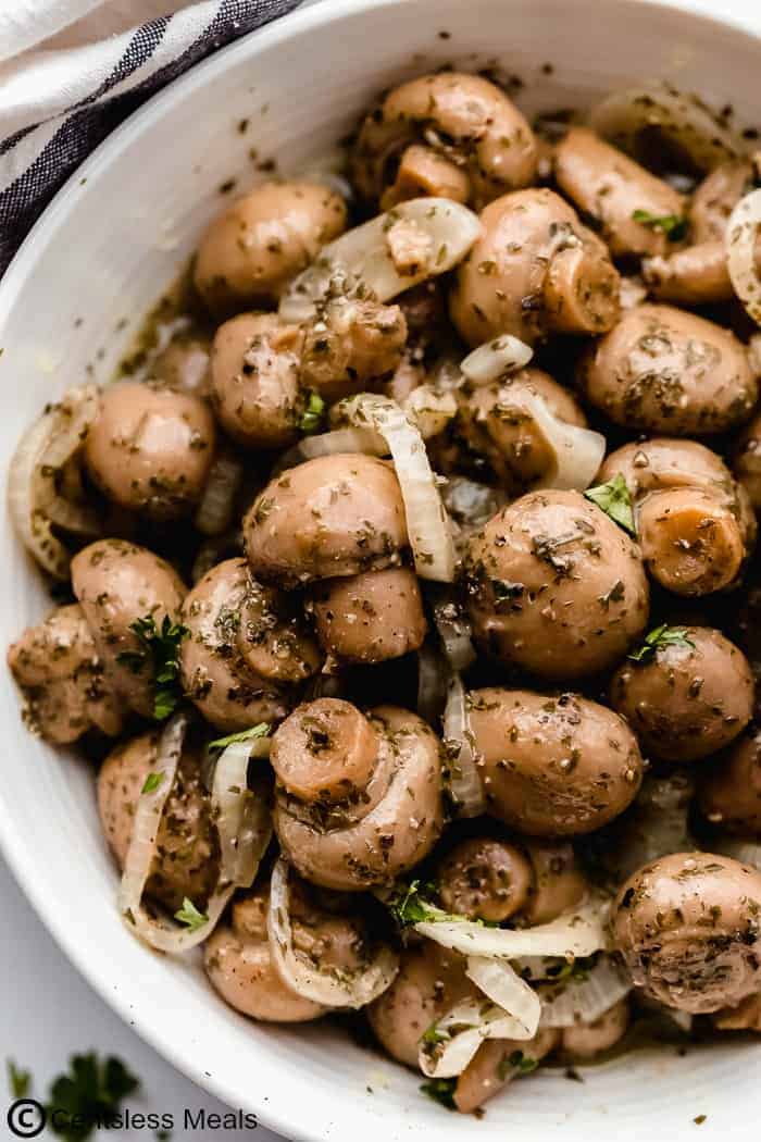 Easy Marinated Mushrooms Perfect Appetizer!| Centsless Meals