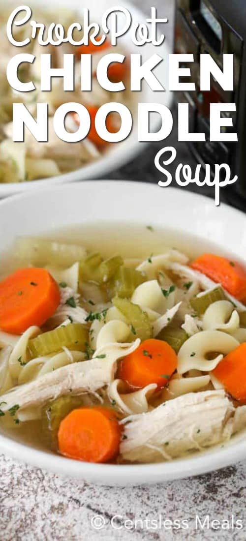 CrockPot Chicken Noodle Soup {Made from Scratch} - The Shortcut Kitchen