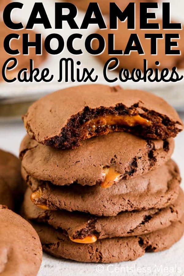 Caramel Chocolate Cake Mix Cookies {Extra Easy!} - CentsLess Meals
