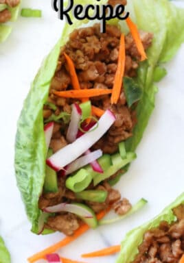 Chicken Lettuce Wraps Recipe with a title.