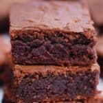 Nutella Brownies stacked together