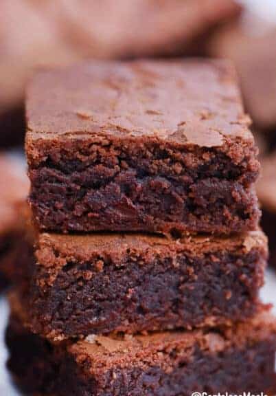 Nutella Brownies stacked together