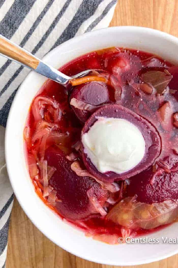 Easy Borscht Soup With Pickled Beets