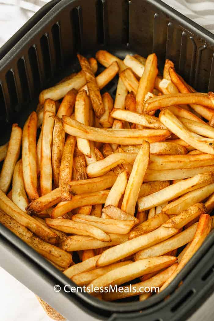 Homemade fries in outlet air fryer