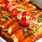 close up of Chicken Enchiladas after cooking